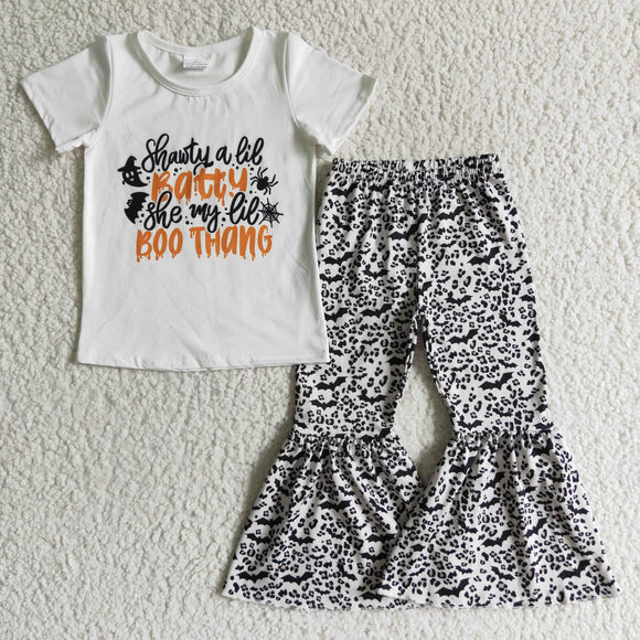 Boo Bats White Girls Halloween Outfits