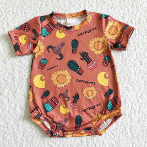Baby Brown Cactus Summer Romper