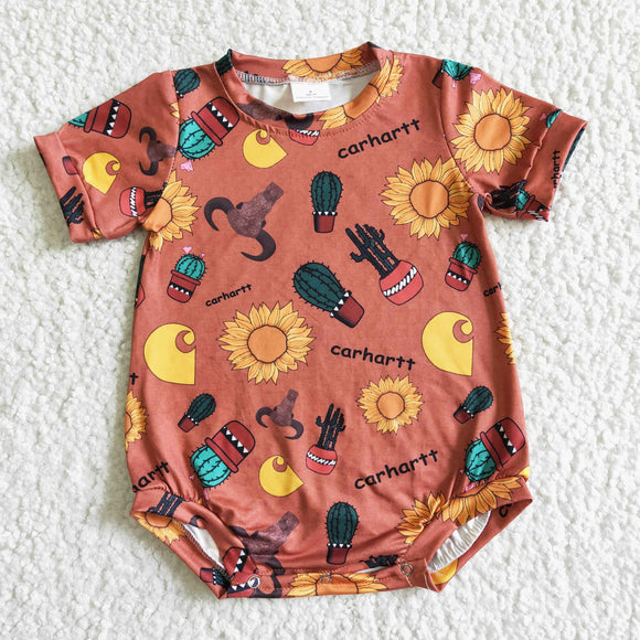 Baby Brown Cactus Summer Romper