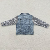 Sequins Sleeve Girls Denim Jacket