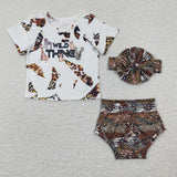 Wild Thing Leopard Print White Bummies Sets