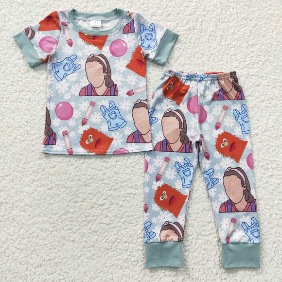 3-6M-5-6T Floral Ms. Rachel Girls Short Sleeve Pajamas