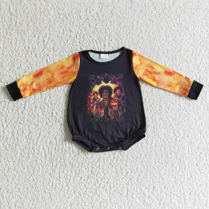 Witches Pumpkin Black Yellow Halloween Romper