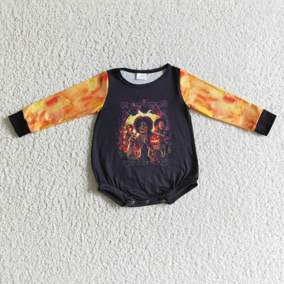Witches Pumpkin Black Yellow Halloween Romper