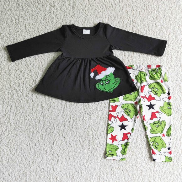 Cartoon Black White Legging Girls Christmas Outfits