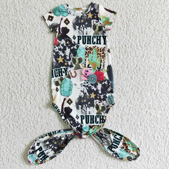 Promotional Punchy Rodeo Cactus Night-Robe Baby Summer Romper