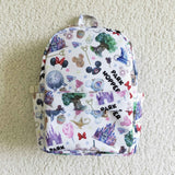 Cartoon Printed White Backpack
