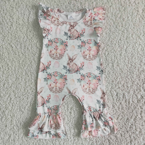Promotional Baby Girls Bunny Floral Easter Romper