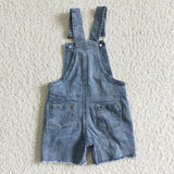 Kids Jeans Suspender Shorts