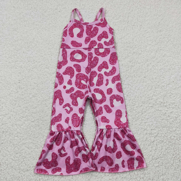 Leopard Print Hot Pink Girls Jumpsuit