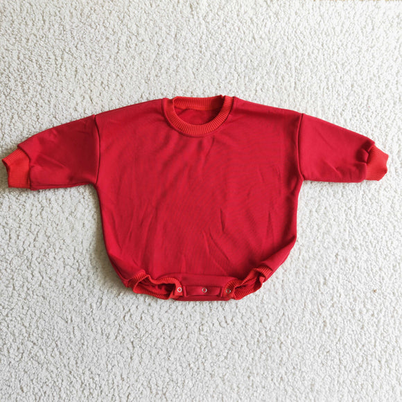 Solid Red Girls Fall Romper