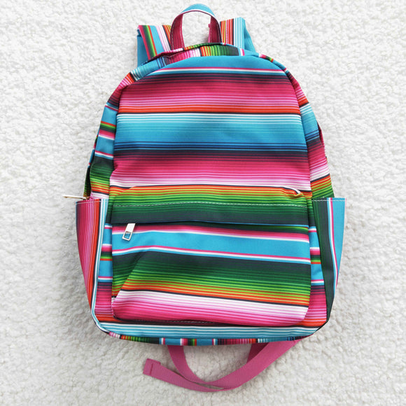 Sky Blue Green Stripe Backpack