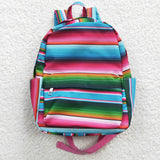Sky Blue Green Stripe Backpack