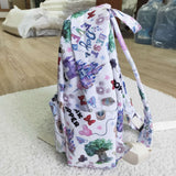 Cartoon Printed White Backpack