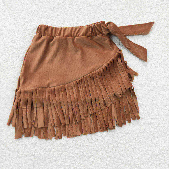 Brown Tassels Girls Skirts
