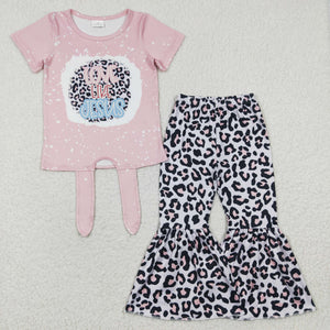 Love like jesus Pink Girls Short Sleeve+Trousers Sets