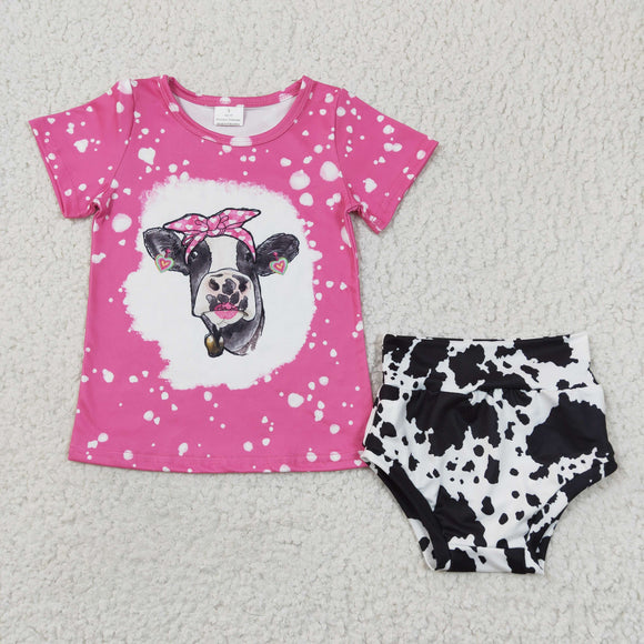 Cow Print Hot Pink Bummies Sets