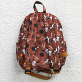 Highland Cow Aztec Cactus Brown Backpack