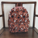 Highland Cow Aztec Cactus Brown Backpack