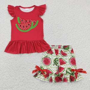 Promotional Watermelon Red Girls Shorts Sets