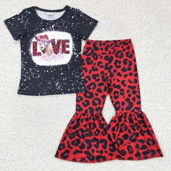 Love Cow Red Leopard Print Black Girls Valentine Outfits