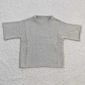 Gray Short Sleeve Kids Sweaters