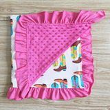 Boots Hot Pink Ruffles Blankets