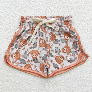 Yak Cactus Orange Milk Silk Girls Shorts
