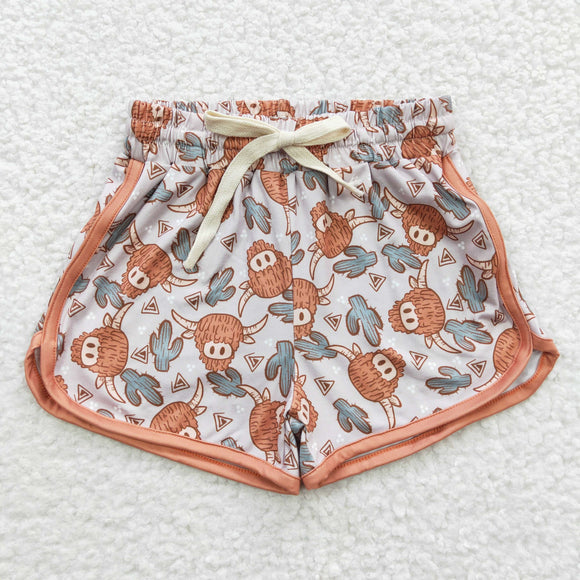 Yak Cactus Orange Milk Silk Girls Shorts