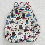 Cowgirl Boots Hat Beige Backpack