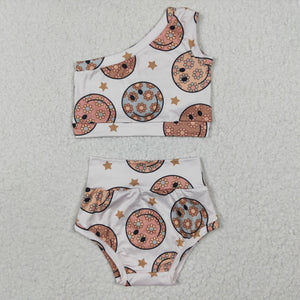 Smile Floral Stars Girls Bummies Sets