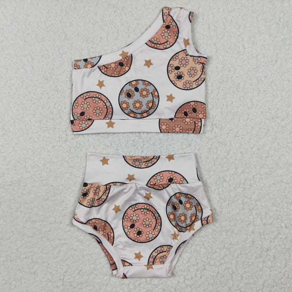 Smile Floral Stars Girls Bummies Sets