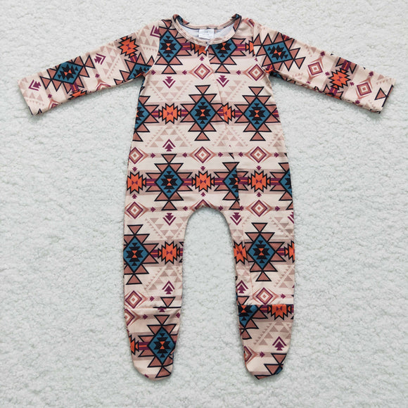 Aztec Beige Boys Fall Romper