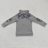 Promotional Dinosaur Gray Polo Boys Long Sleeve Top