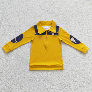 Promotional Highland Cow Polo Yellow Boys Long Sleeve Top