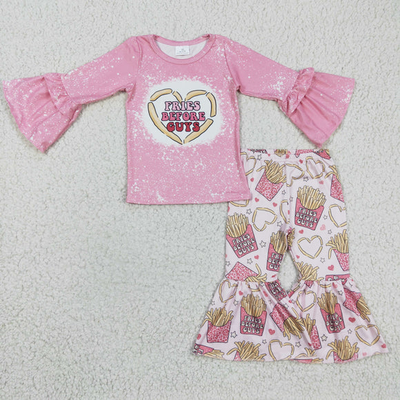 Fries Before Guys Letters Pink Girls Valentine Outfits