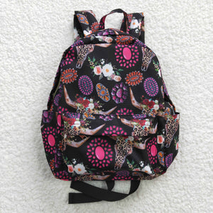 Highland Cow Gems Black Backpack