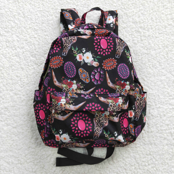 Highland Cow Gems Black Backpack