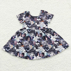 Promotional Wednesday Black Girls Short Sleeve Dress