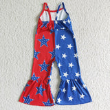 Staes Stripes Girls 4th of July Jumpsuit