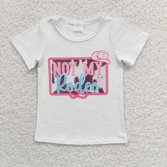 Not my rodeo Hat White Girls Short Sleeve Top