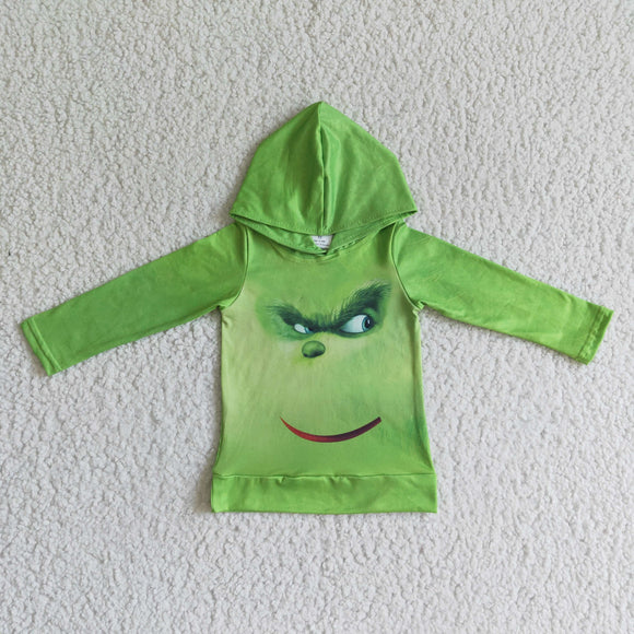 Cartoon Green Kids Hoodie Christmas Top