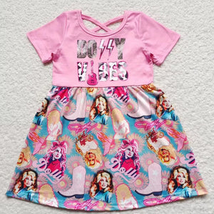 Vibes Boots Pink Girls Short Sleeve Dress