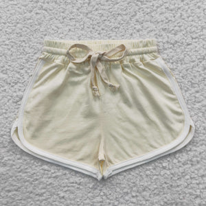 Light Yellow Girls Sports Shorts