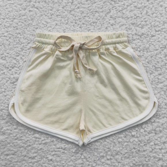 Light Yellow Girls Sports Shorts