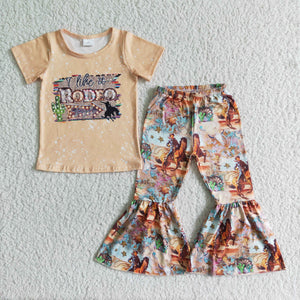 Promotional Rodeo Girls Short Sleeve+Trousers Sets