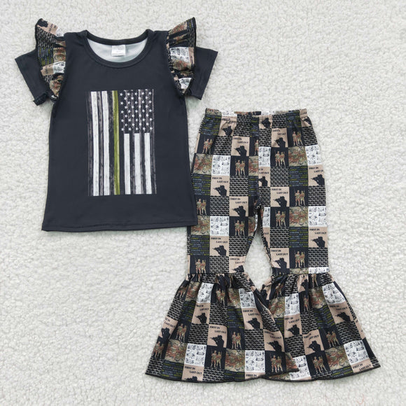 First in last out Flag Black Girls 4th of July Outfits