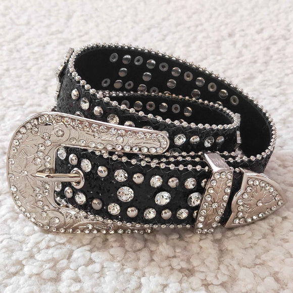 Diamond Black Kids Belt