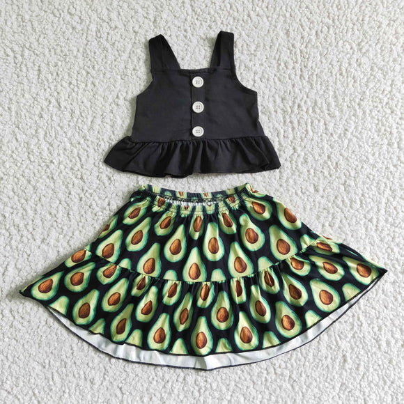 Promotional Avocado Girls Skirt Sets