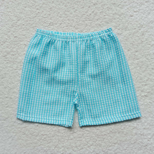 Sky Blue Plaid Boys Shorts